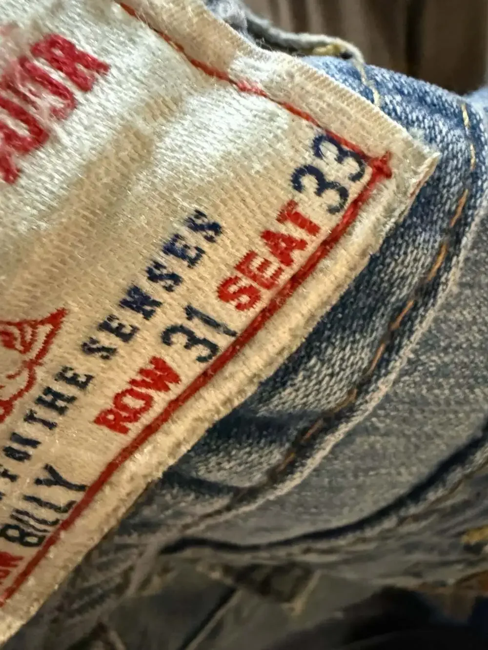 True Religion Billy Distressed Koi Fish Embroidered Pocket Jeans